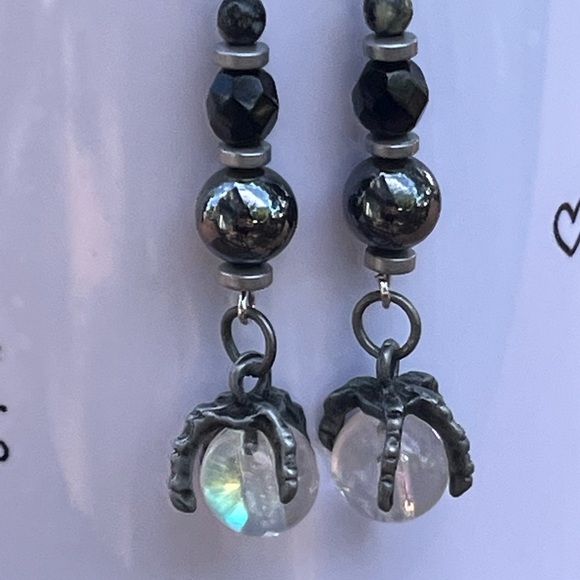 Hand crafted Dragon claw hematite earrings - Picture 10 of 12